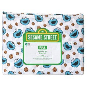 NEW Sesame Street Cookie Monster FULL Sheet Set - 4 Piece